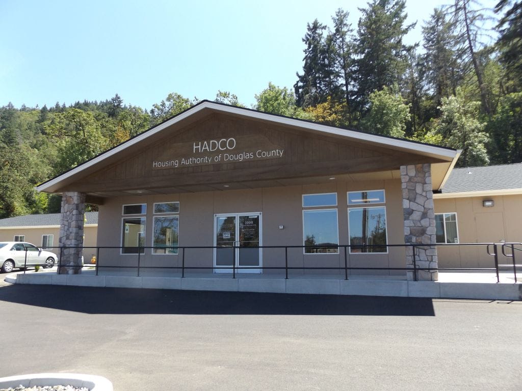 The front of the Housing Authority of Douglas County's administrative building